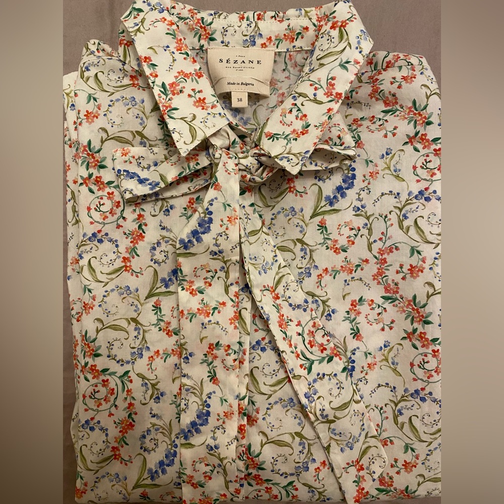 Sezane Floral Blouse - Multicolor size 38